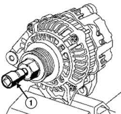 2.6.4 Снятие и установка шкива генератора (двигатели K4J, K4M) Renault Megane 2