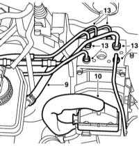 9.2.3 Снятие и установка главного и исполнительного цилиндров Saab 95