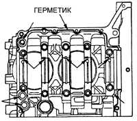 3.16.22 Сборка секций блока цилиндров Субару Легаси 1990-1998 г.в.