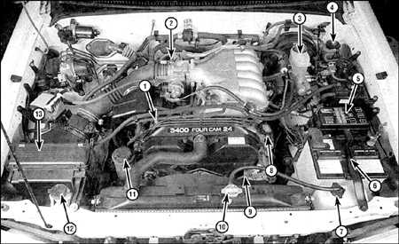 2.2 Расположение узлов и агрегатов Toyota 4runner