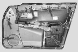 11.11.2 Снятие и установка обивки передней двери ВАЗ 2170