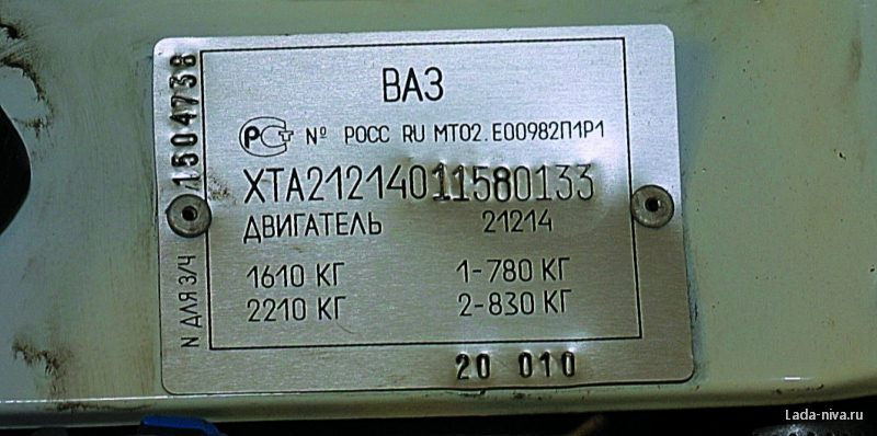 обозначения на ниве старой модификации
