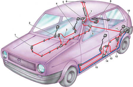 11.21 Центральная блокировка замков дверей Volkswagen Golf II