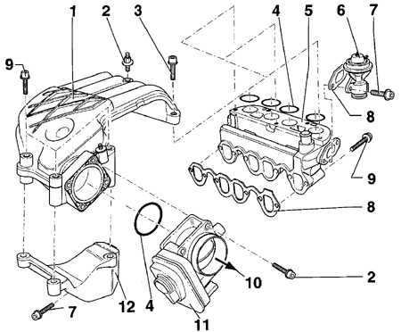 2.2.5 Снятие и установка впускного коллектора дизельного двигателя SDI Volkswagen Golf IV