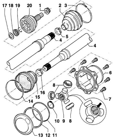9.1.3 Снятие и установка приводного вала Volkswagen Golf IV