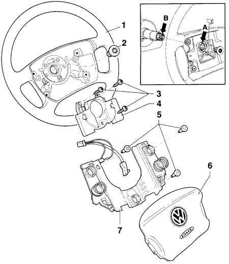 10.2 Снятие и установка рулевого колеса Volkswagen Golf IV