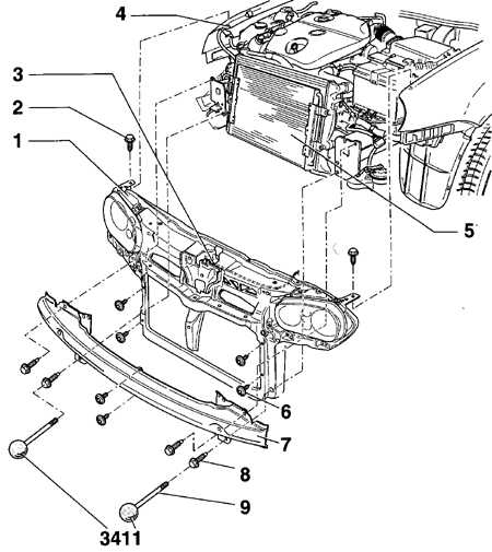 13.5 Передняя панель кузова Volkswagen Golf IV