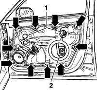 13.15.8 Снятие и установка кронштейна двери Volkswagen Golf IV