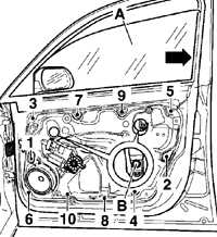 13.15.8 Снятие и установка кронштейна двери Volkswagen Golf IV