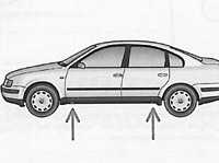 9.3.10 Поднятие автомобиля Volkswagen Passat B5