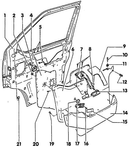9.7.2 Внутренняя обшивка двери Volkswagen Transporter